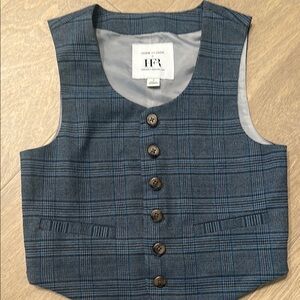 Janie and Jack Blue Plaid Kids Vest